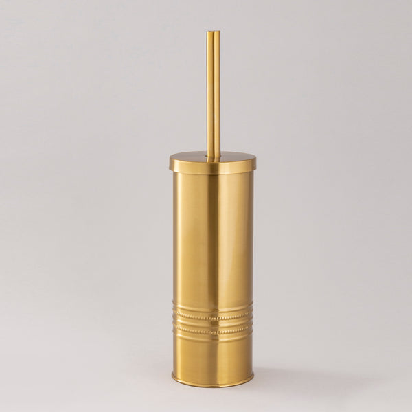 Gold Cylindrical Toilet Brush Holder