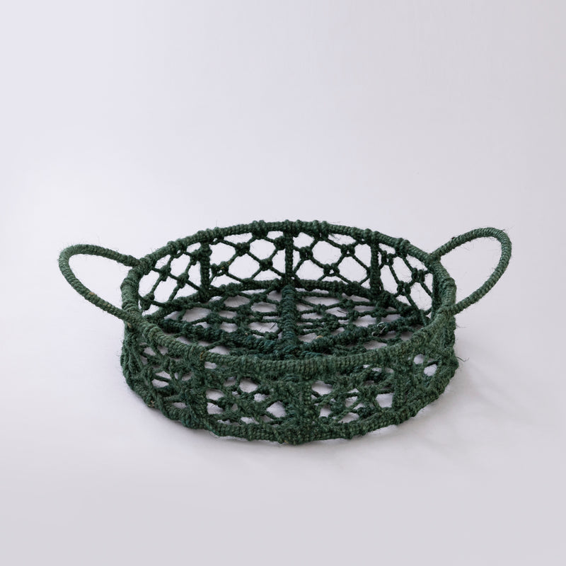 Handwoven dark green basket