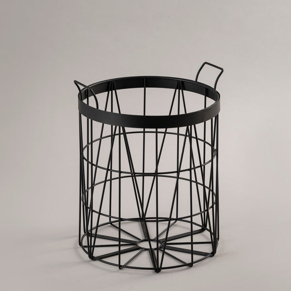 Geometric Design Basket With Handles