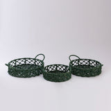 Handwoven dark green basket