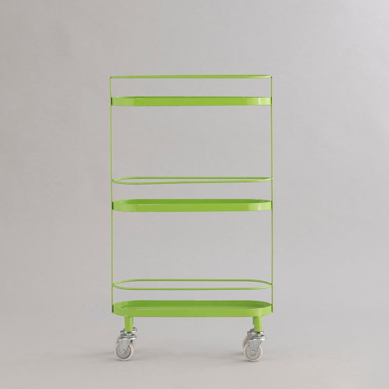 THREE-STORY GREEN MULTI-PURPOSE TROLLEY