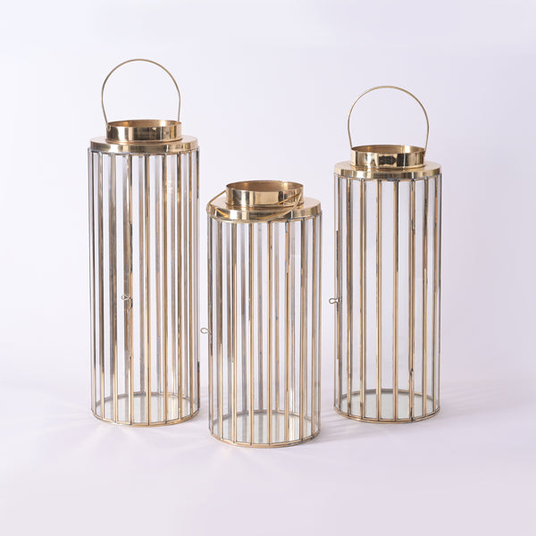 Round brass lanterns