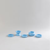 CANDLE HOLDERS SKY BLUE - SET OF 5