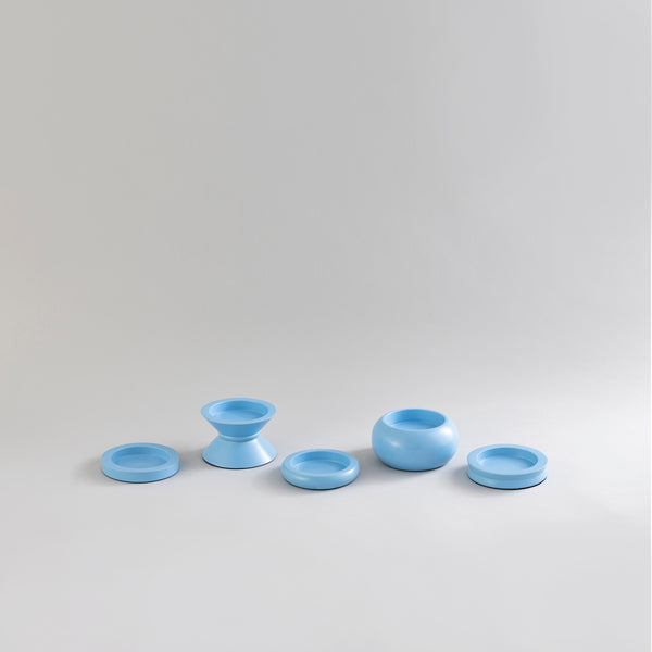 CANDLE HOLDERS SKY BLUE - SET OF 5