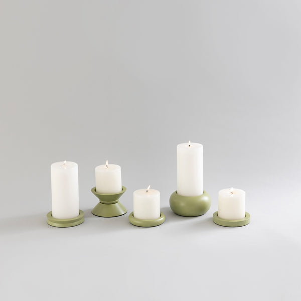 CANDLE HOLDERS GREEN - SET OF 5