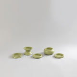 CANDLE HOLDERS GREEN - SET OF 5