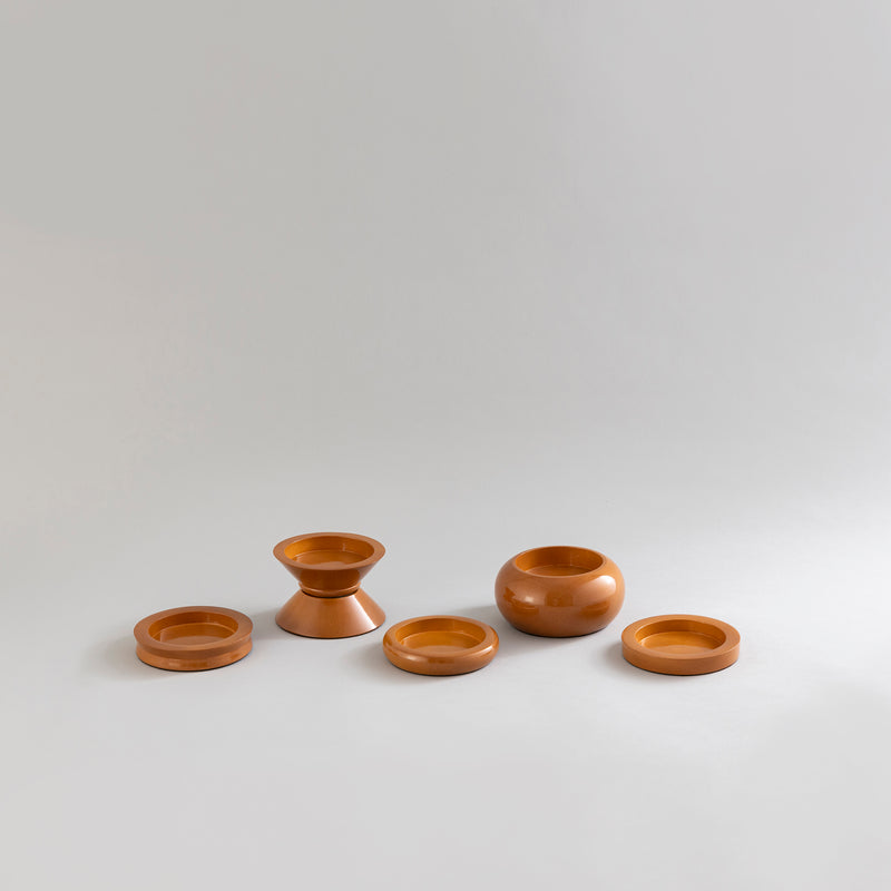 CANDLE HOLDERS TERRACOTTA - SET OF 5