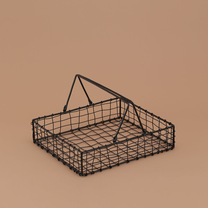 Black iron basket