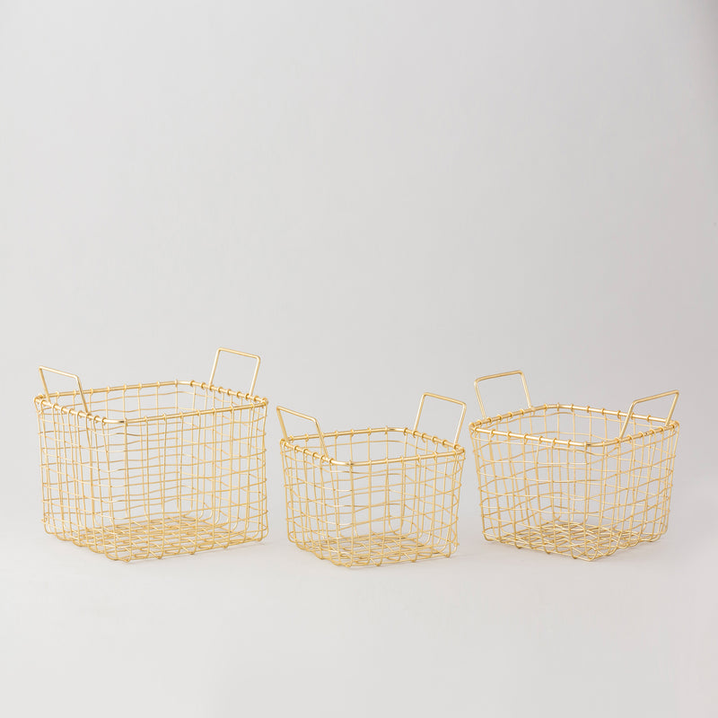 Gold Colored iron basket