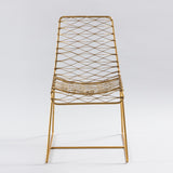 Brass-Plated Wireframe Chair