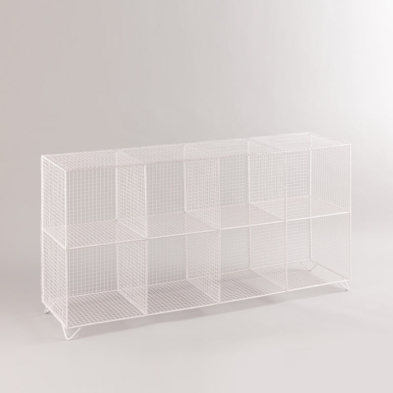 Multi-Shelf White Iron Rack