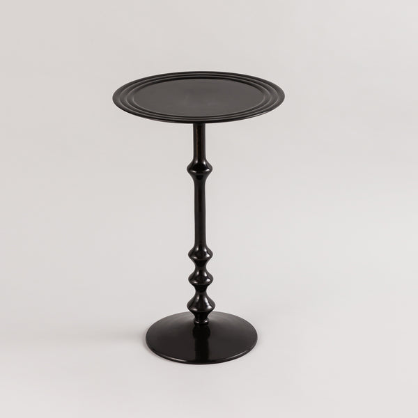 Ribbed black side table