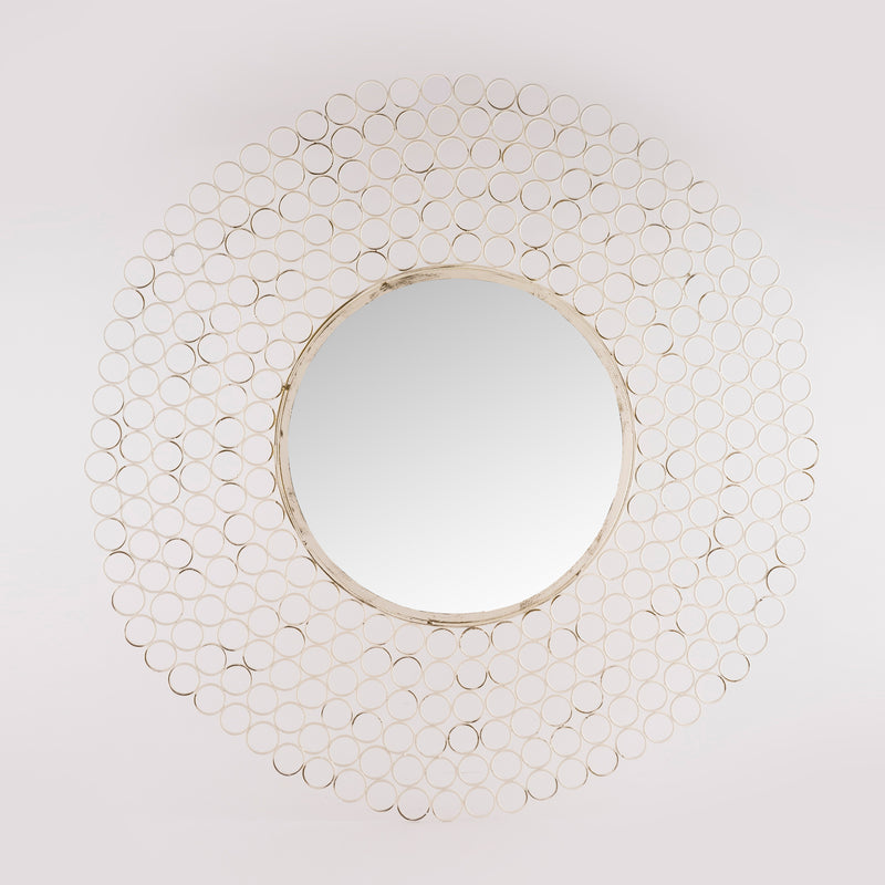White Round Wall Mirror
